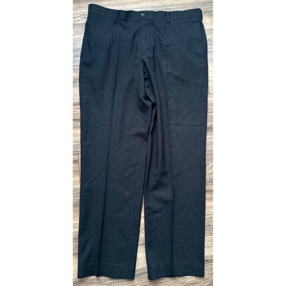 L.L.Bean Classic Fit Wool Dress Pants Mens 40W Charcoal Vintage Preppy Academia